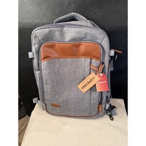 LUMESNER Travel Laptop Backpack Carry On USB Port Gray Water Resistant